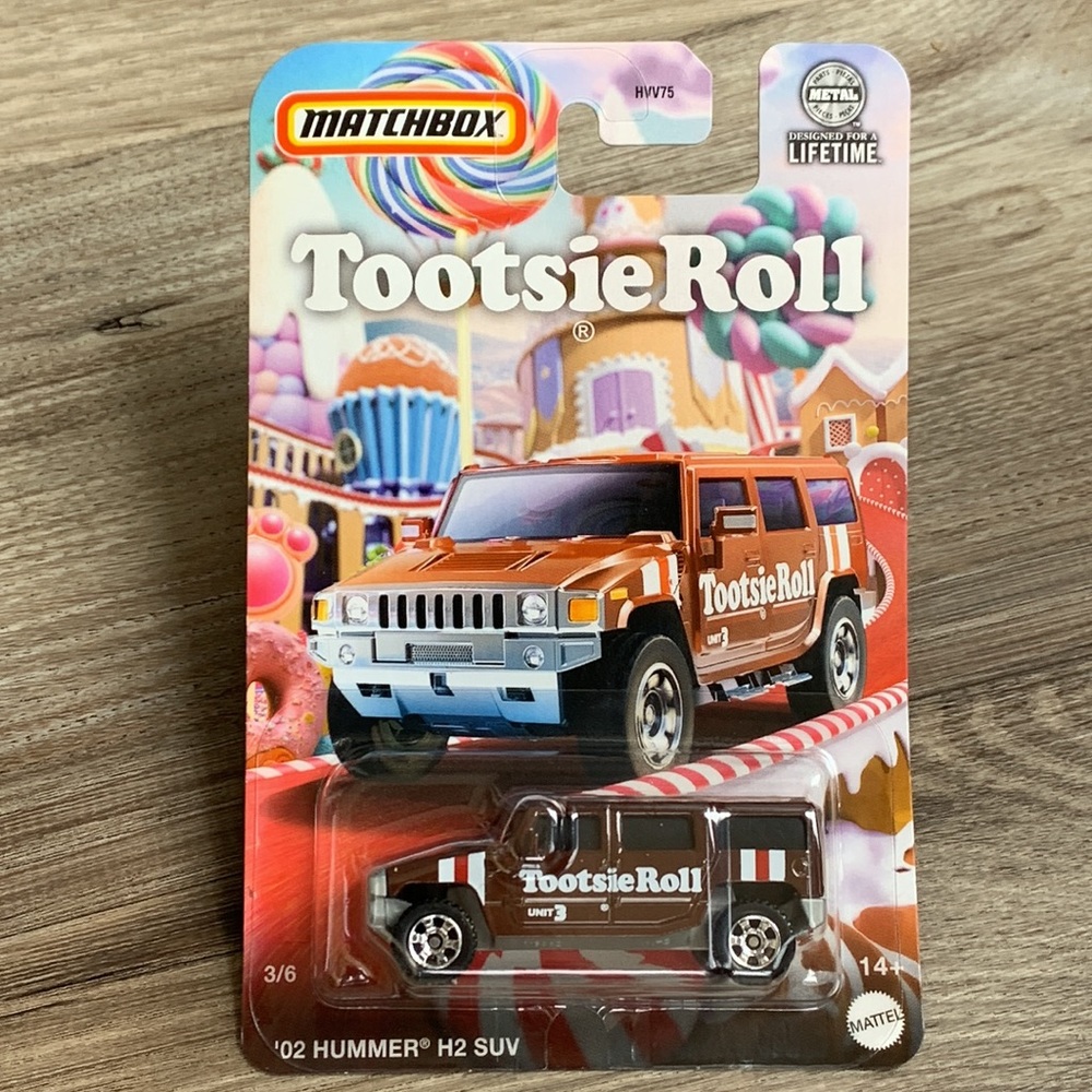 Matchbox Hummer H2 SUV Tootsie Roll Candy Series Humvee Brown Toy Food Truck 🆕